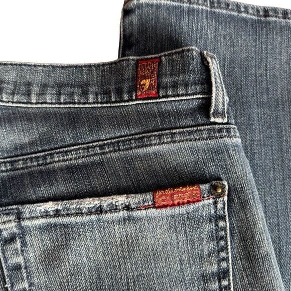 7 For All Mankind Blue Bootcut Jeans - Picture 9 of 12
